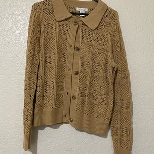 brown knit cardigan